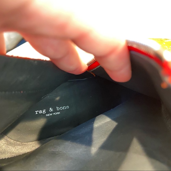 RAG & BONE Beha Bootie Red Suede & Patent Leather Point Toe Healed Ankle - Picture 5 of 8